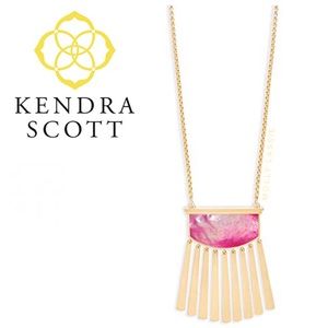 Kendra Scott Ellen Necklace Magenta Pink Pearl